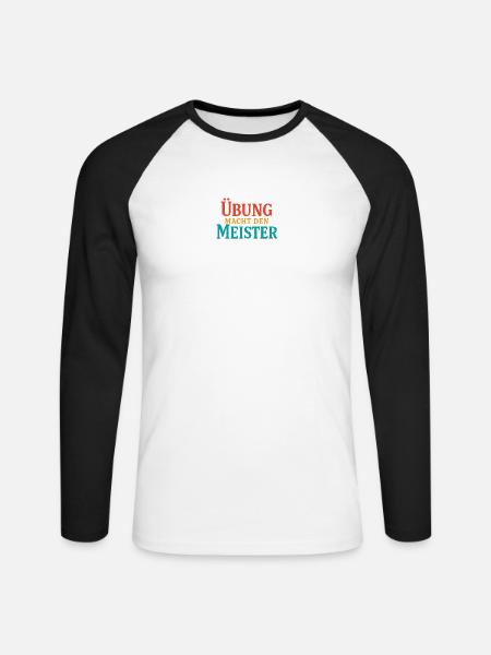 Übe das Schmieden des Meisters - Unisex Baseballshirt langarm - Weiß/Schwarz