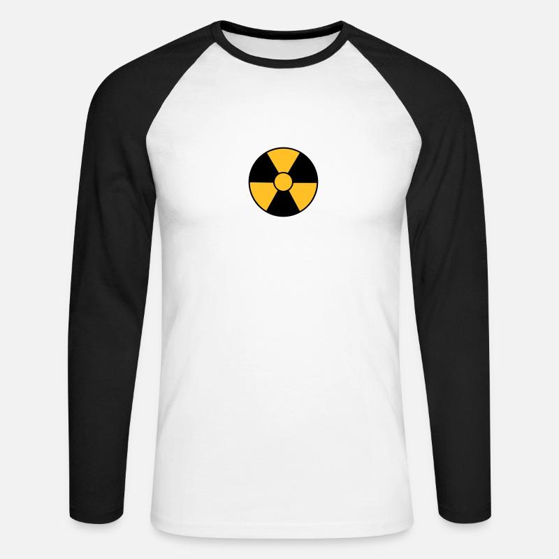 Radio Active Logo X2 DE - Unisex Baseballshirt langarm - Weiß/Schwarz
