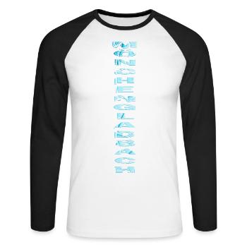 Mönchengladbach Germany City Font Skyline - Unisex Long Sleeve Baseball T-Shirt - white/black - Front - Nik (191cm)