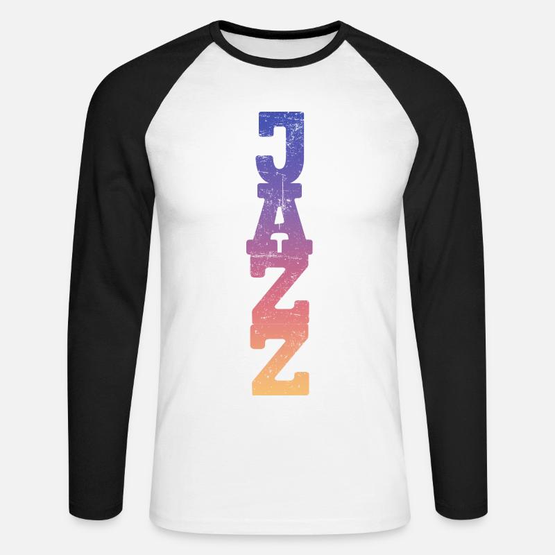 Jazz - Unisex Baseballshirt langarm - Weiß/Schwarz