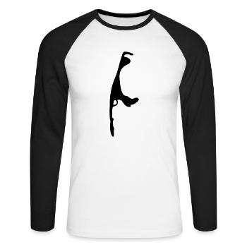 insel sylt - Unisex Baseballshirt langarm - Weiß/Schwarz - Vorne - Nik (191cm)