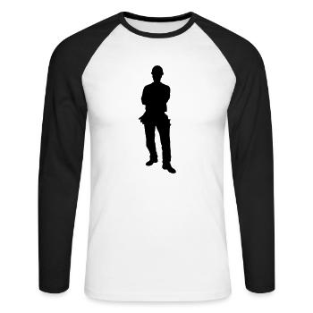 carpenter profession - T-shirt baseball manches longues Homme - blanc/noir - Devant - Nik (191cm)