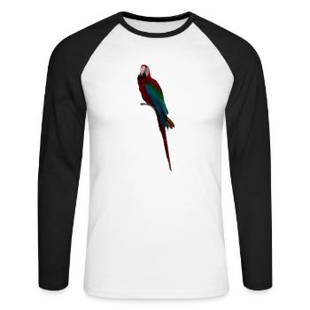 Longue queue d’ara - T-shirt baseball manches longues Homme - blanc/noir - Devant - Nik (191cm)
