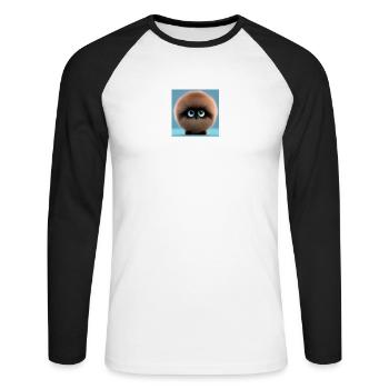 bonnie collection - T-shirt baseball manches longues Homme - blanc/noir - Devant - Nik (191cm)