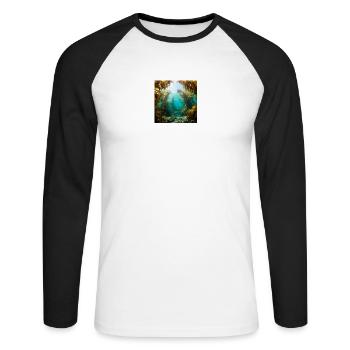 Kelp forest - Unisex Long Sleeve Baseball T-Shirt - white/black - Front - Nik (191cm)