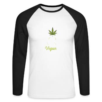 I am a vegan smoker poison - Unisex Long Sleeve Baseball T-Shirt - white/black - Front - Nik (191cm)