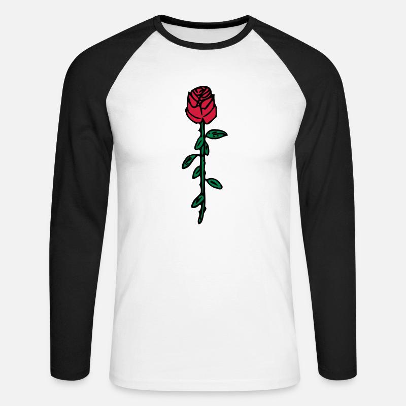 Rose - Unisex Baseballshirt langarm - Weiß/Schwarz
