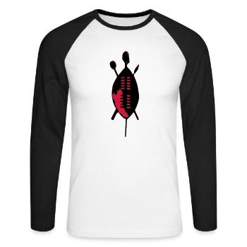 Zulu Shield - Unisex Long Sleeve Baseball T-Shirt - white/black - Front - Nik (191cm)