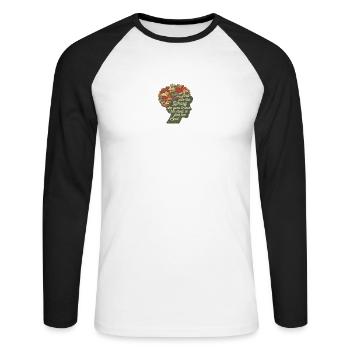 Und in die Bibliothek - Unisex Baseballshirt langarm - Weiß/Schwarz - Vorne - Nik (191cm)