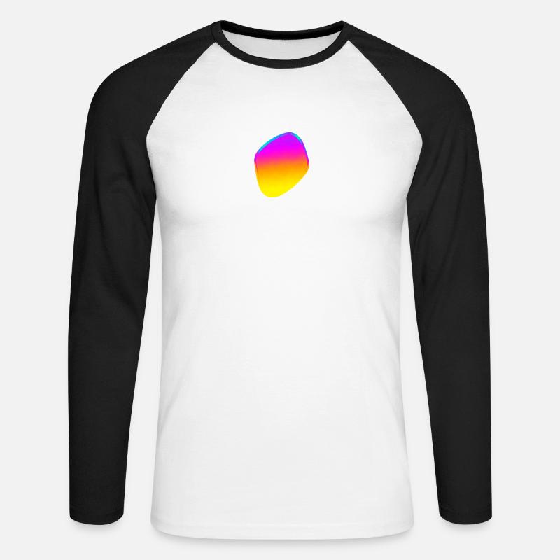 Bunte abstrackte Form - Unisex Baseballshirt langarm - Weiß/Schwarz