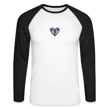 Trans-Welpen-Stolz - Unisex Baseballshirt langarm - Weiß/Schwarz - Vorne - Nik (191cm)