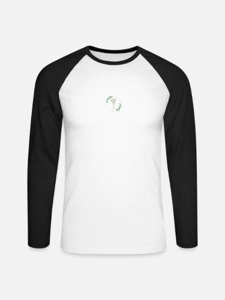 Blumenkranz - Unisex Baseballshirt langarm - Weiß/Schwarz