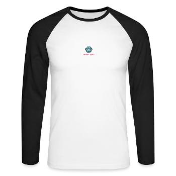Hundepfote - Unisex Baseballshirt langarm - Weiß/Schwarz - Vorne - Nik (191cm)