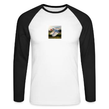 A symbol of peace and love - Unisex Long Sleeve Baseball T-Shirt - white/black - Front - Nik (191cm)