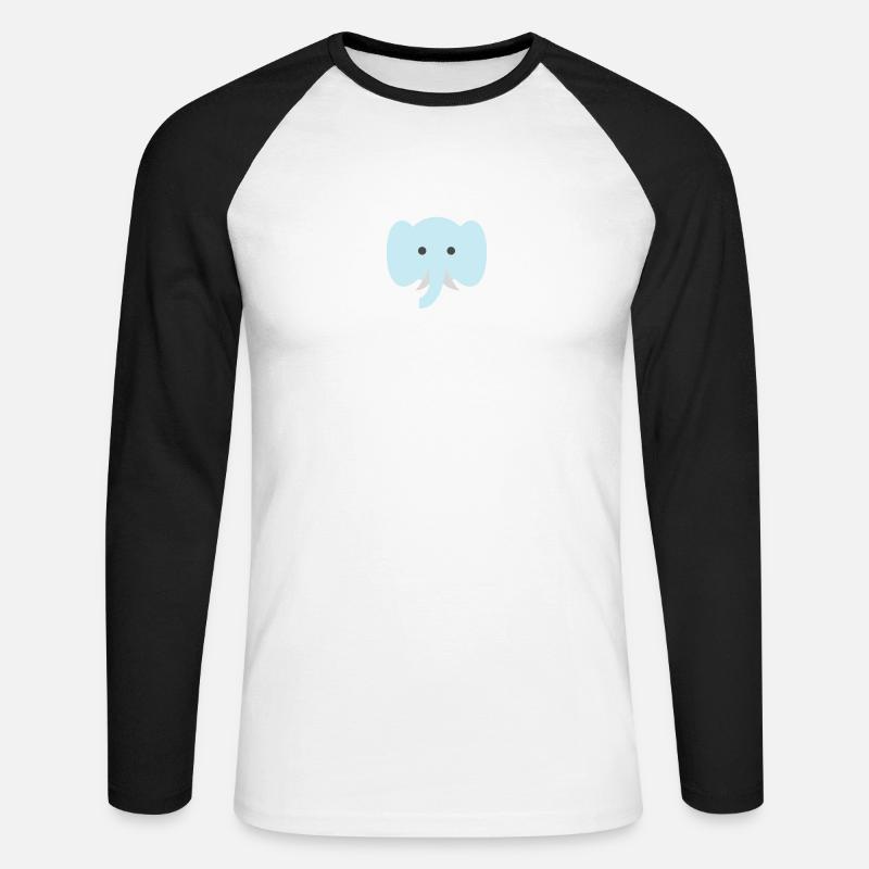 Elephant Süß Gezeichnet - Unisex Baseballshirt langarm - Weiß/Schwarz
