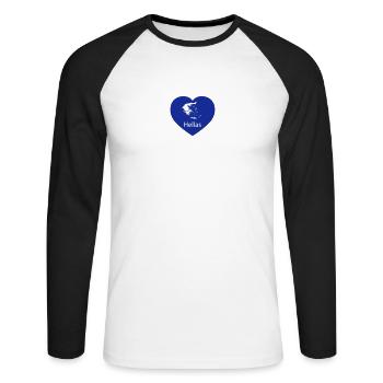 coeur Grèce - T-shirt baseball manches longues Homme - blanc/noir - Devant - Nik (191cm)