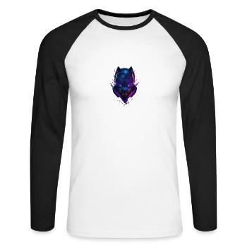 Schwarzer Panter - Unisex Baseballshirt langarm - Weiß/Schwarz - Vorne - Nik (191cm)