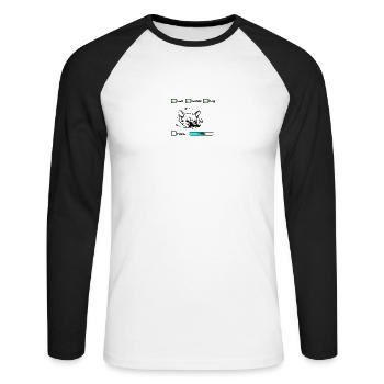 bouledogue français - T-shirt baseball manches longues Homme - blanc/noir - Devant - Nik (191cm)