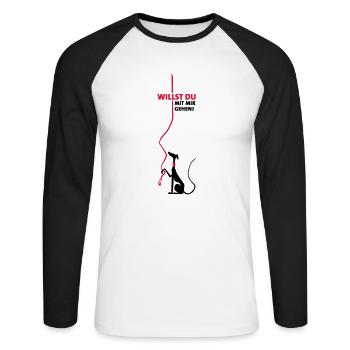 Envie de te prendre - T-shirt baseball manches longues Homme - blanc/noir - Devant - Nik (191cm)