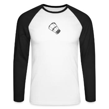 Fallendes Salz Design - Unisex Baseballshirt langarm - Weiß/Schwarz - Vorne - Nik (191cm)