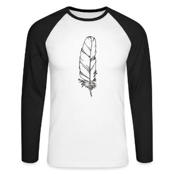 Pen white hand-drawn - Unisex Long Sleeve Baseball T-Shirt - white/black - Front - Nik (191cm)