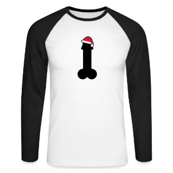 Merry dick christmas - Unisex Long Sleeve Baseball T-Shirt - white/black - Front - Nik (191cm)
