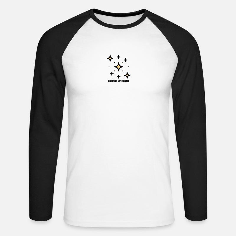 Glitzer - Unisex Baseballshirt langarm - Weiß/Schwarz