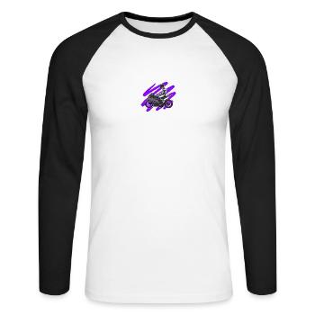 Motorcycle Lifestyle / Motorrad / Motorräder biker - Unisex Baseballshirt langarm - Weiß/Schwarz - Vorne - Nik (191cm)