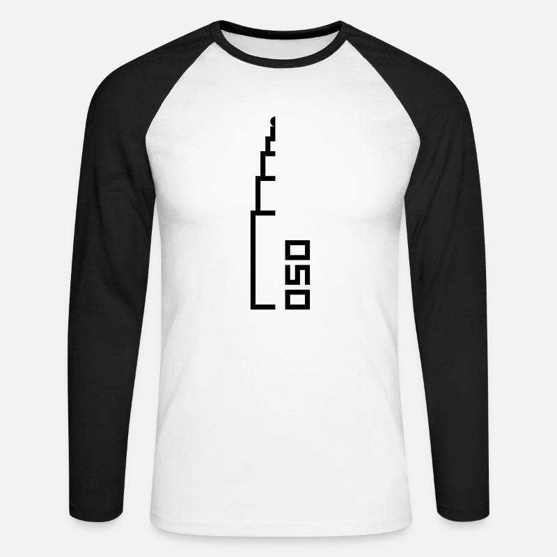 Groningen Martini 050 - Unisex Baseballshirt langarm - Weiß/Schwarz