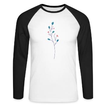Flower Flower Plant - Unisex Long Sleeve Baseball T-Shirt - white/black - Front - Nik (191cm)