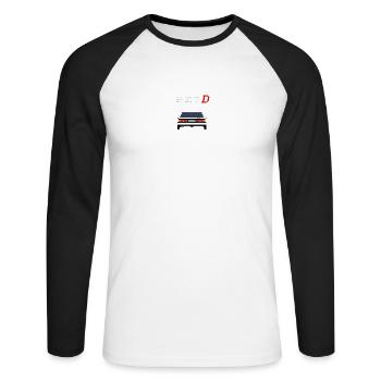 Initial D - Trueno - Unisex Baseballshirt langarm - Weiß/Schwarz - Vorne - Nik (191cm)