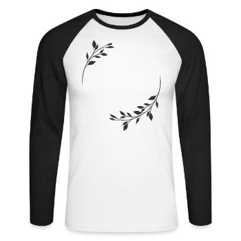 Hochzeit Symbol - Unisex Baseballshirt langarm - Weiß/Schwarz - Vorne - Nik (191cm)