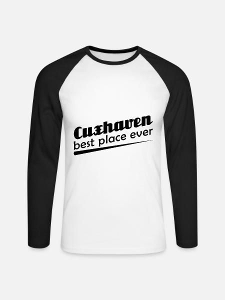 Cuxhaven - Stadt best place ever - Unisex Baseballshirt langarm - Weiß/Schwarz
