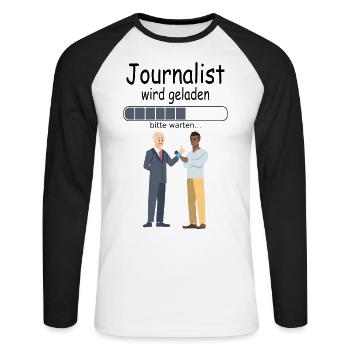 Angehende Journalisten für Student Baby - Unisex Baseballshirt langarm - Weiß/Schwarz - Vorne - Nik (191cm)
