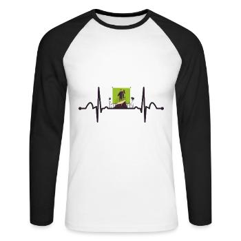 Actor Heartbeat - Unisex Long Sleeve Baseball T-Shirt - white/black - Front - Nik (191cm)