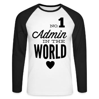 Le meilleur Admin dans le monde - T-shirt baseball manches longues Homme - blanc/noir - Devant - Nik (191cm)