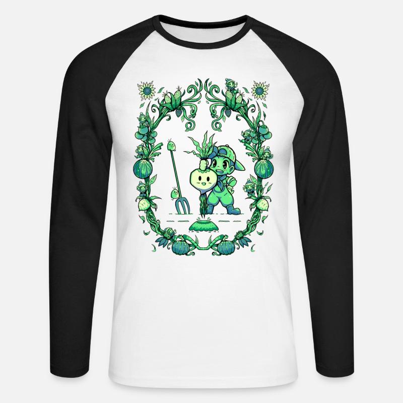 Frucht der Ernte - Unisex Baseballshirt langarm - Weiß/Schwarz