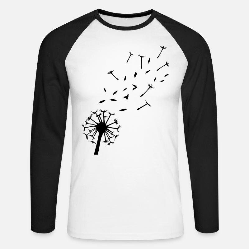 Löwenzahn - Unisex Baseballshirt langarm - Weiß/Schwarz
