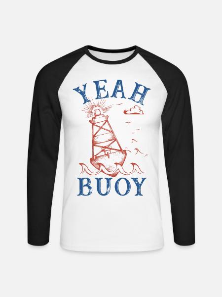 yeah buoy Graphic - Unisex Long Sleeve Baseball T-Shirt - white/black