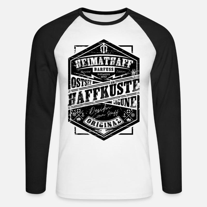 Haffküste // Heimathaff - Unisex Baseballshirt langarm - Weiß/Schwarz