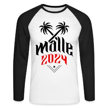 Malle 2024 Palma de Majorque - T-shirt baseball manches longues Homme - blanc/noir - Devant - Nik (191cm)
