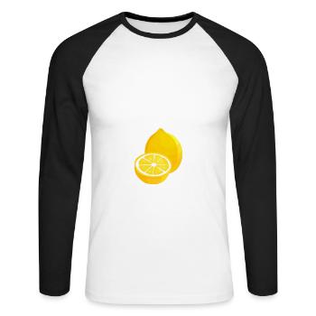 Life Is Sweeter With Lemon - Unisex Long Sleeve Baseball T-Shirt - white/black - Front - Nik (191cm)