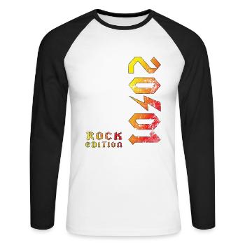 Geburtstag Rock Edition 2001 - Unisex Baseballshirt langarm - Weiß/Schwarz - Vorne - Nik (191cm)