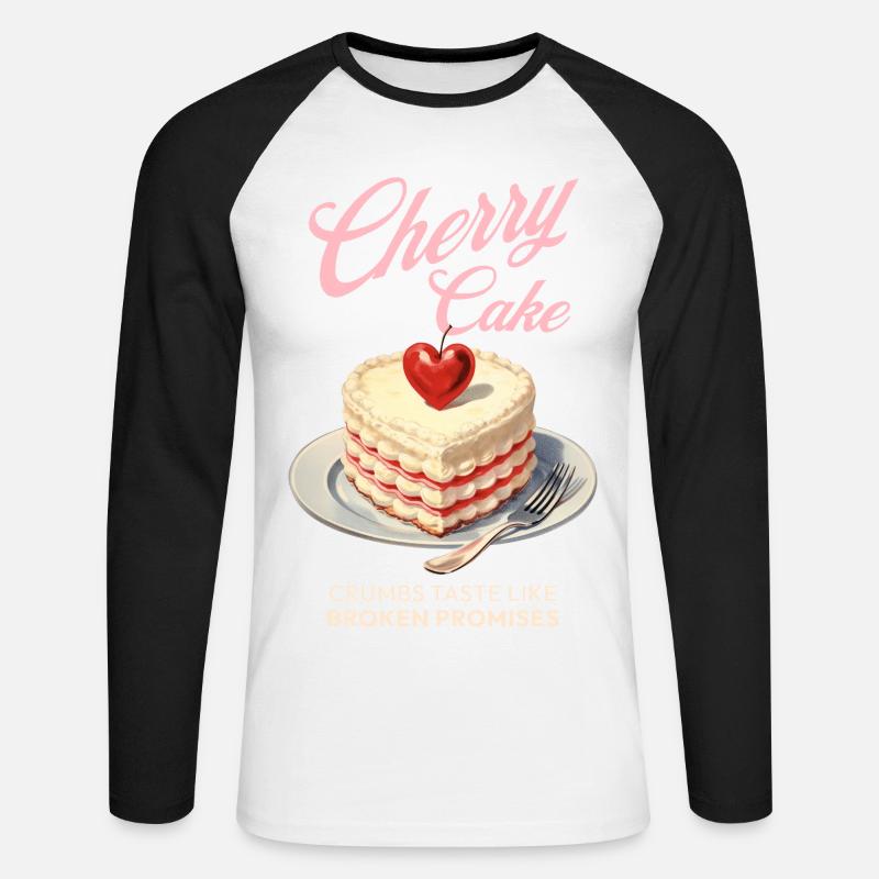 Cherries Cherry Pie Baking Gift - Unisex Long Sleeve Baseball T-Shirt - white/black