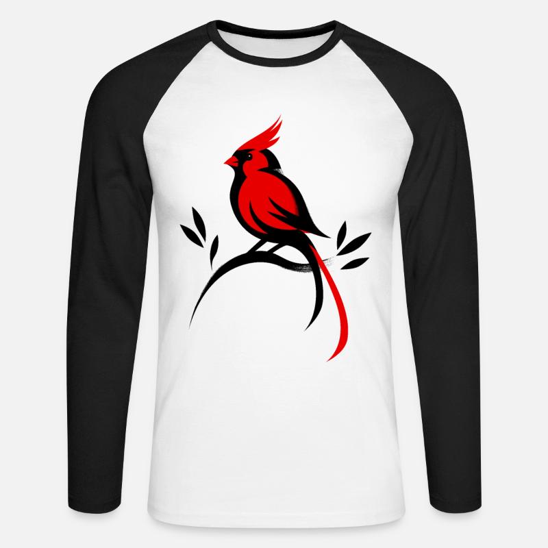 Kardinal - Unisex Baseballshirt langarm - Weiß/Schwarz