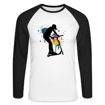 freestyle scooter - Unisex Long Sleeve Baseball T-Shirt - white/black - Front - Nik (191cm)