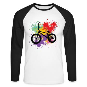 Bmx - Unisex Long Sleeve Baseball T-Shirt - white/black - Front - Nik (191cm)