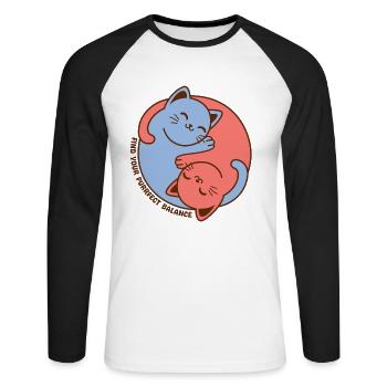 Finden Sie Ihr perfektes Gleichgewicht - Unisex Baseballshirt langarm - Weiß/Schwarz - Vorne - Nik (191cm)