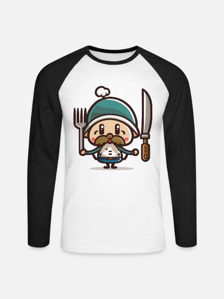Thanksgiving Pilgrim - Unisex Long Sleeve Baseball T-Shirt - white/black