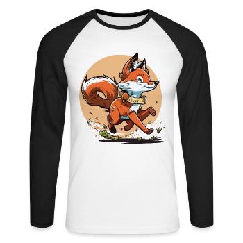 Fox Runner - T-shirt baseball manches longues Homme - blanc/noir - Devant - Nik (191cm)